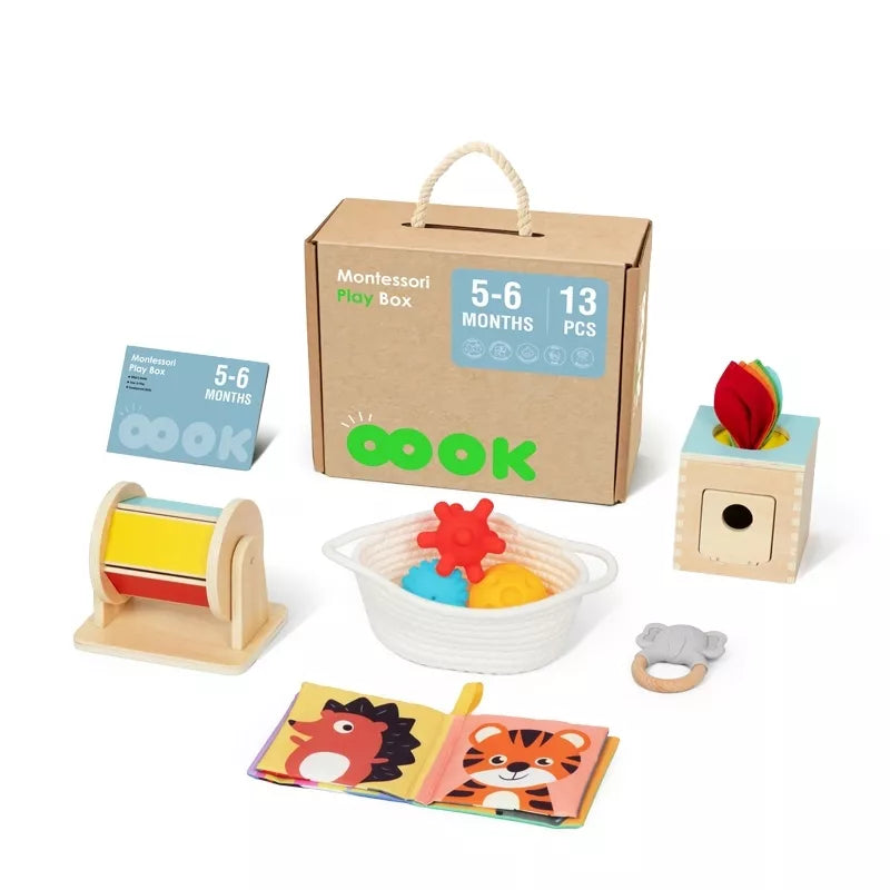 TOOKY TOY Montessori edukacinė 6in1 sensorinė dėžutė 5–6 mėn.